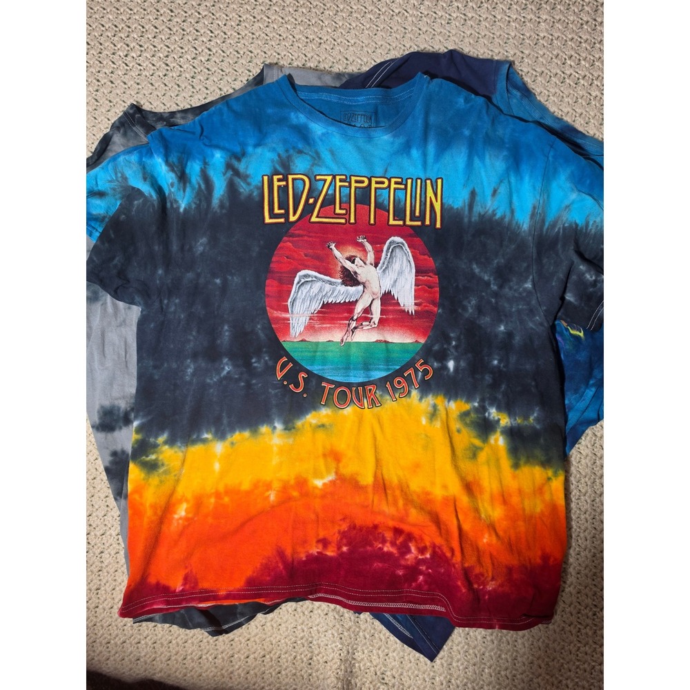 Led Zeppelin Pink Floyd Van Halen Band T-Shirt Bundle Mens 2XL Multi Excellent - Picture 2 of 9